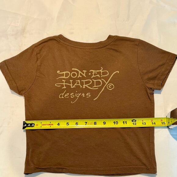 Ed Hardy Love Kills Slowly Y2K Vintage Baby Tee Size Medium - Picture 5 of 7